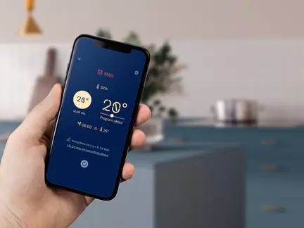 Connect app på mobilen i köket